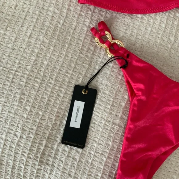 NWT Sommer Swim SORIYA MAGENTA Pink BALCONETTE BIKINI TOP Cheeky Swim Bottoms - Picture 8 of 9